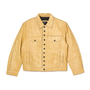 A GOOD BAD INFLUENCE STUDS LEATHER JACKET / YELLOW