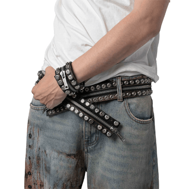 RACER WORLDWIDE SPLIT BUTTON BRACELET / BLACK