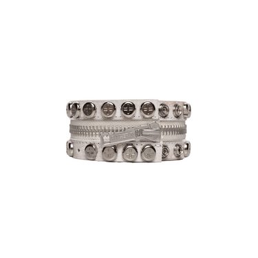 RACER WORLDWIDE SPLIT BUTTON BRACELET / WHITE