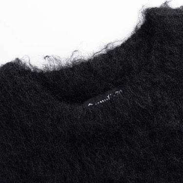 SUPPLIER TRIBAL CROSS PIERCED SHAGGY KNIT BLACK