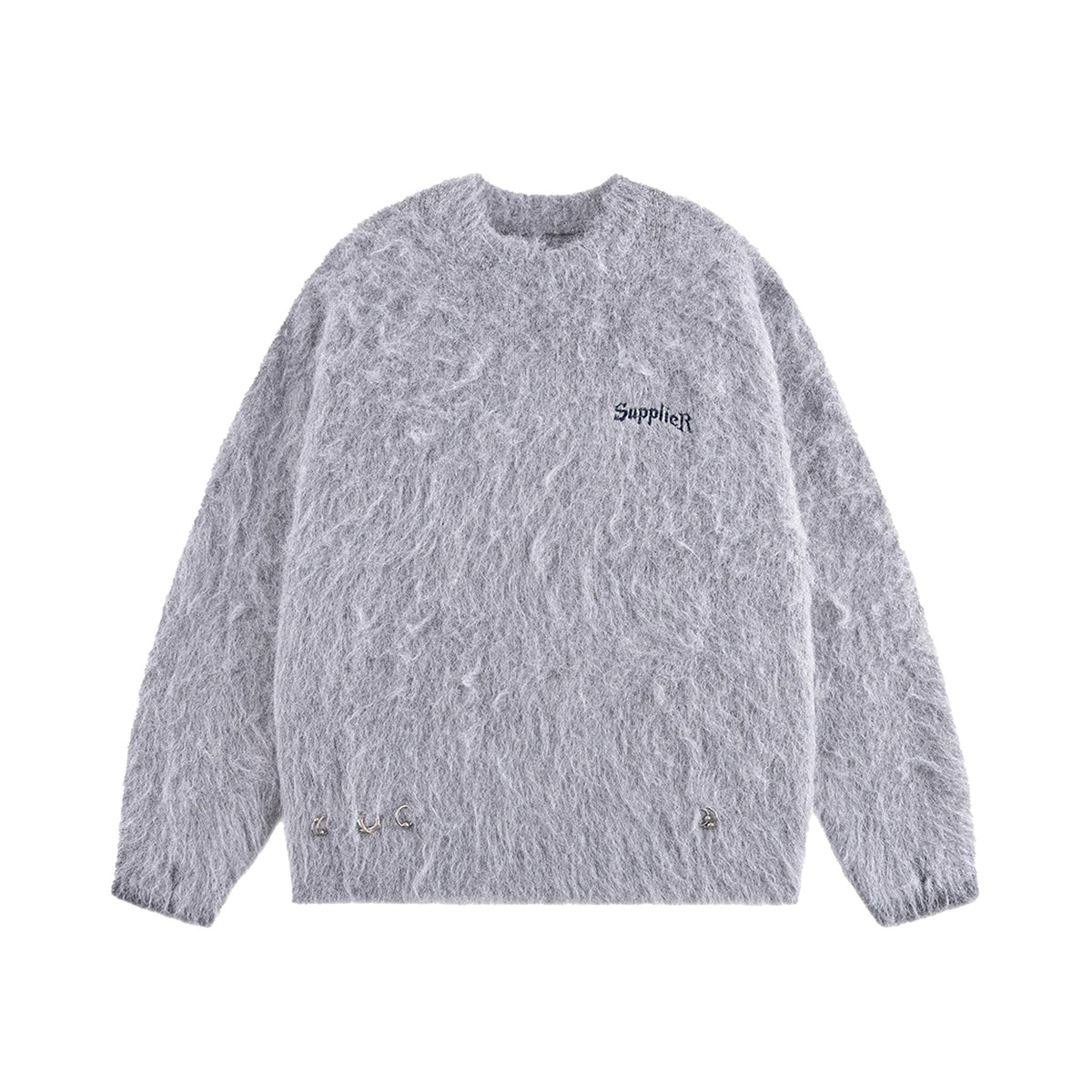 SUPPLIER TRIBAL CROSS PIERCED SHAGGY KNIT GRAY – 【dugout clothes 