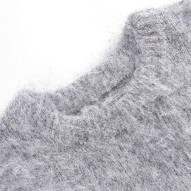 SUPPLIER TRIBAL CROSS PIERCED SHAGGY KNIT GRAY