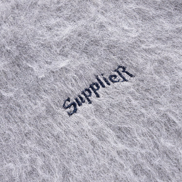 SUPPLIER TRIBAL CROSS PIERCED SHAGGY KNIT GRAY