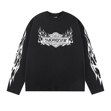 SUPPLIER TRIBAL FIRE PATTERN THERMAL IONG SLEEVES / BLACK