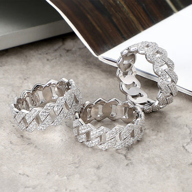 $OLE ONLY S925 SILVER TWIST CHAIN DESIGHN RING