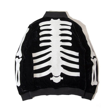 VANSON SKELTON BONES VELOURS JACKET / WHITE