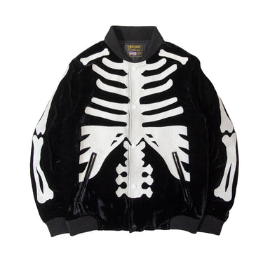 VANSON SKELTON BONES VELOURS JACKET / WHITE