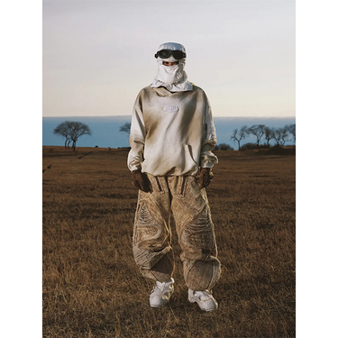 【ラスト１点】PERSONSOUL YUAN SYMBOL TIE-DYE GRADIENT HOODIE / OFF WHITE
