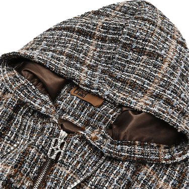 BIRTH OF ROYAL CHILD MAILLARD FANCY TWEED HOODIE WITH BIRTH OF ROYAL CHILD MAILLARD FANCY TWEED HOODIE WITH