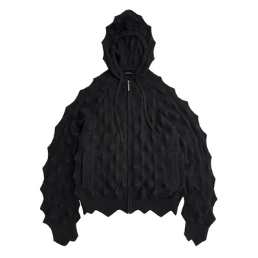 MAD FRENZY SPIKED ZIP-HOODIE / BLACK