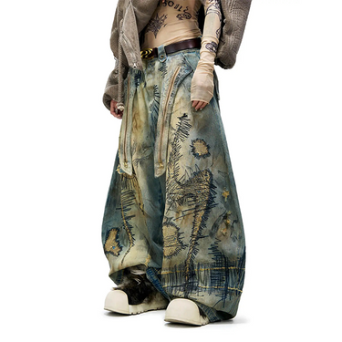 PERSONSOUL STAIN EMBROIDERY SCIMITAR JEANS – 【dugout PERSONSOUL STAIN EMBROIDERY SCIMITAR JEANS – 【dugout