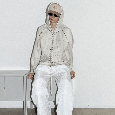A GOOD BAD INFLUENCE ORIGINAL STUDSED HOODIE WHITE – UNKNOWN