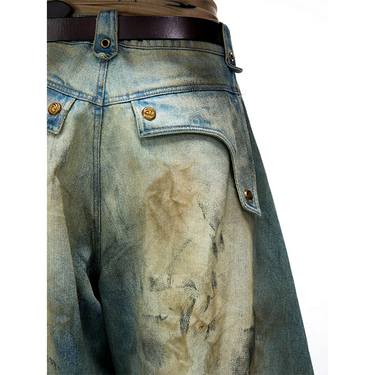 PERSONSOUL STAIN EMBROIDERY SCIMITAR JEANS – 【dugout PERSONSOUL STAIN EMBROIDERY SCIMITAR JEANS – 【dugout
