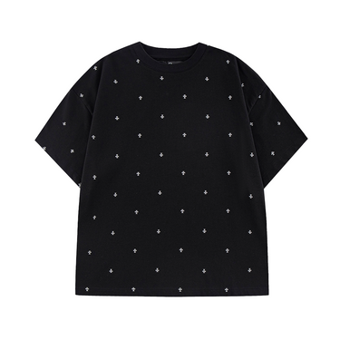 UNKNOWN TINY CROSS GLITTER TEE/ BLACK