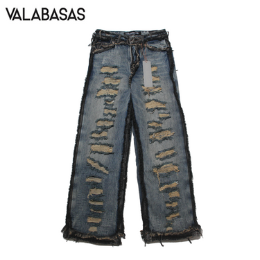 VALABASAS IMPERIOR BLACK BLUE WASH BAGGY DENIM