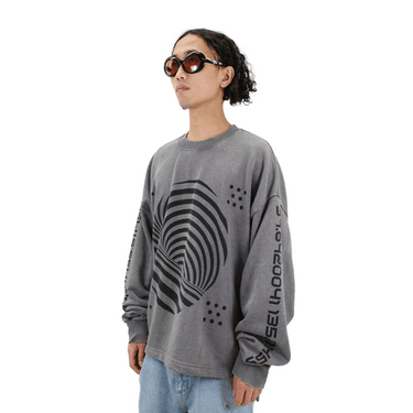 HYPOCRITE magicalcircle vintagewash crewneck cutsweat / GRAY