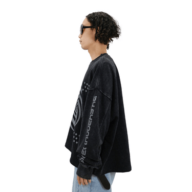 HYPOCRITE magicalcircle vintagewash crewneck cutsweat / BLACK