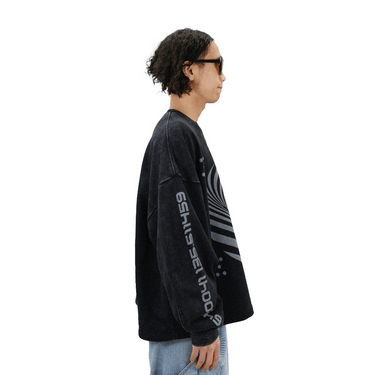 HYPOCRITE magicalcircle vintagewash crewneck cutsweat / BLACK