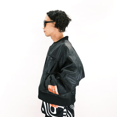 HYPOCRITE VINTAGE LAMBLEATHER WIDE BLOUSON (FLIGHTTYPE)