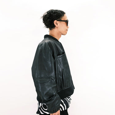 HYPOCRITE VINTAGE LAMBLEATHER WIDE BLOUSON (FLIGHTTYPE)