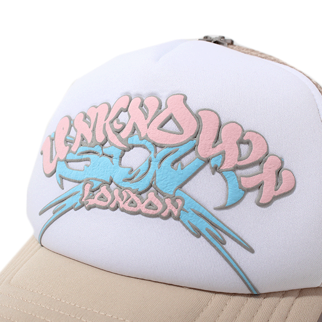 UNKNOWN CREAM PUFF PRINT TRUCKER CAP メッシュキャップ