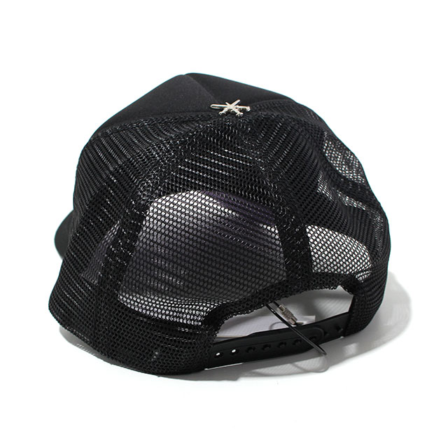 UNKNOWN BLACK PURPLE U RHINESTONE CAP メッシュキャップ