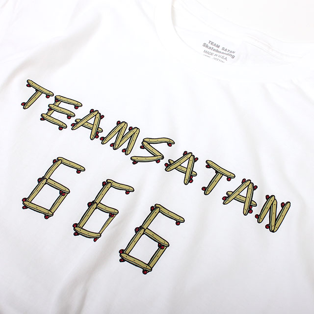 TEAM SATAN SKATE BOARDING 666 DECKS SS TEE チームサタン 半袖 Tシャツ (3色展開)