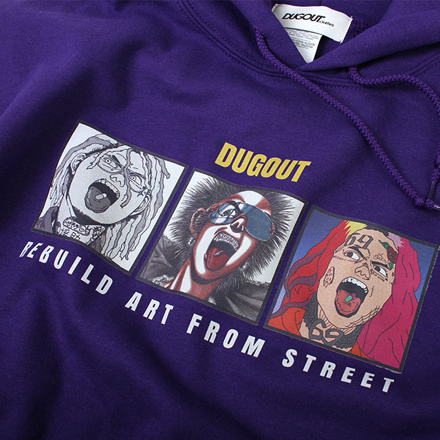 DUGOUT X O.Z.Y.K.I.X X VAZVERT X USAGI REBUILD HOODIE ダグアウト プルオーバー フーディ パーカー (2色展開)
