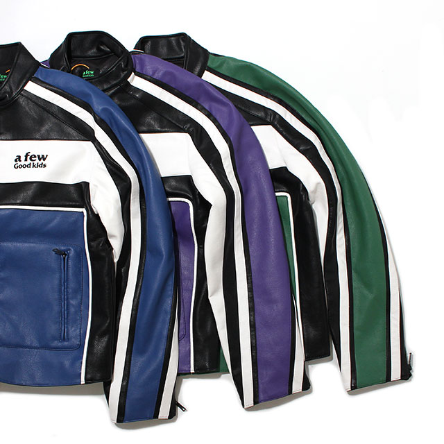 A FEW GOOD KIDS BIKER RACING JACKET AFGK PUレザージャケット (4色展開) A FEW GOOD KIDS BIKER RACING JACKET AFGK PUレザージャケット (4色展開)