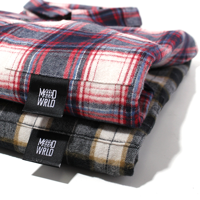 MOD WRLD ZIPPER FLARE FLANNEL SHIRTS CHECK (2色展開)