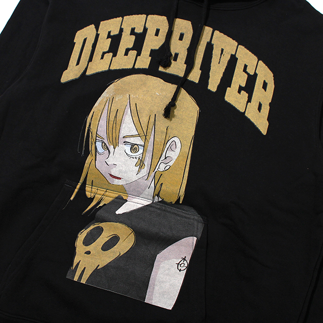 DEEPRIVER X JUN INAGAWA COLLEGE HOODIE BLACK フーディー (4色展開)