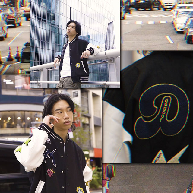 MAISON EMERALD X DUGOUT STAR EMBROIDERY BASEBALL JACKET BLACK ...