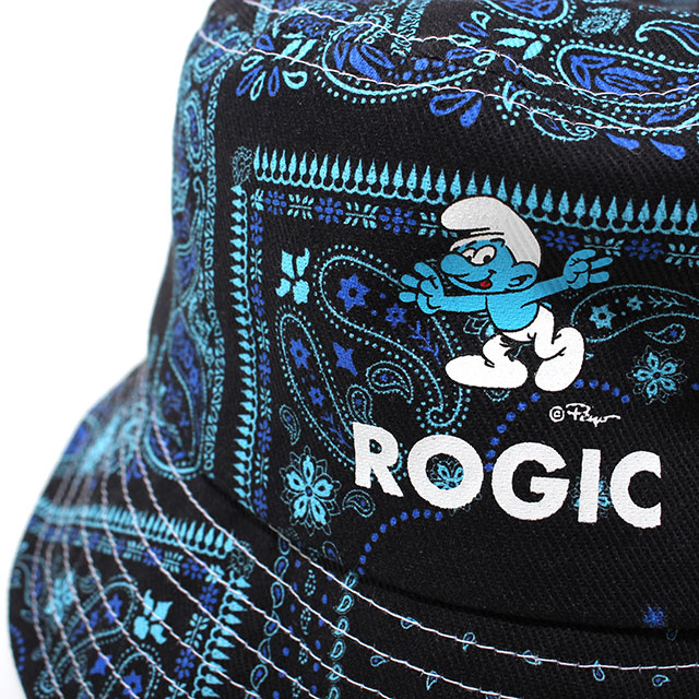 ROGIC X SMURFS PAISLEY BUCKET HAT BLUE ロジック スマーフ ペイズリー バケットハット 帽子