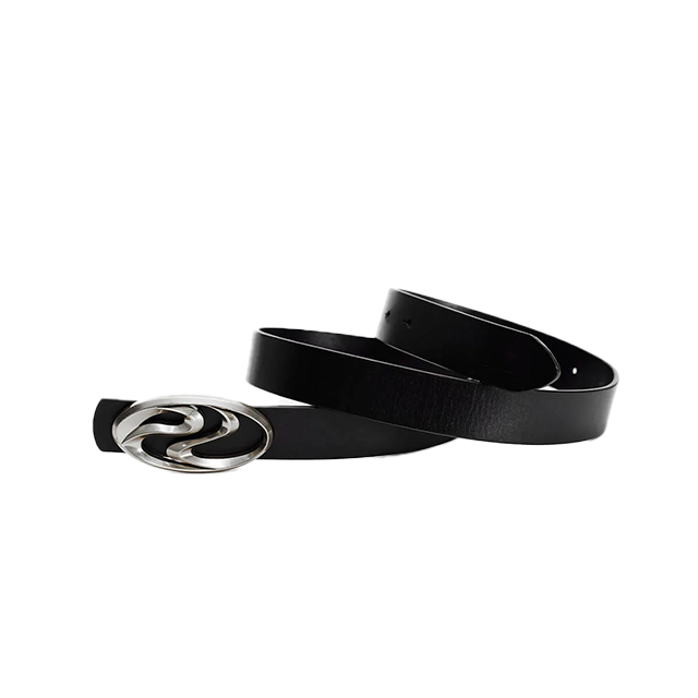 PERSONSOUL LOGO SILVER-PLATED LEATHER BELT / SILVER PERSONSOUL LOGO SILVER-PLATED LEATHER BELT / SILVER