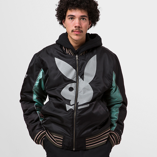 HUF X PLAYBOY REVERSIBLE BOMBER JACKET トラックジャケット