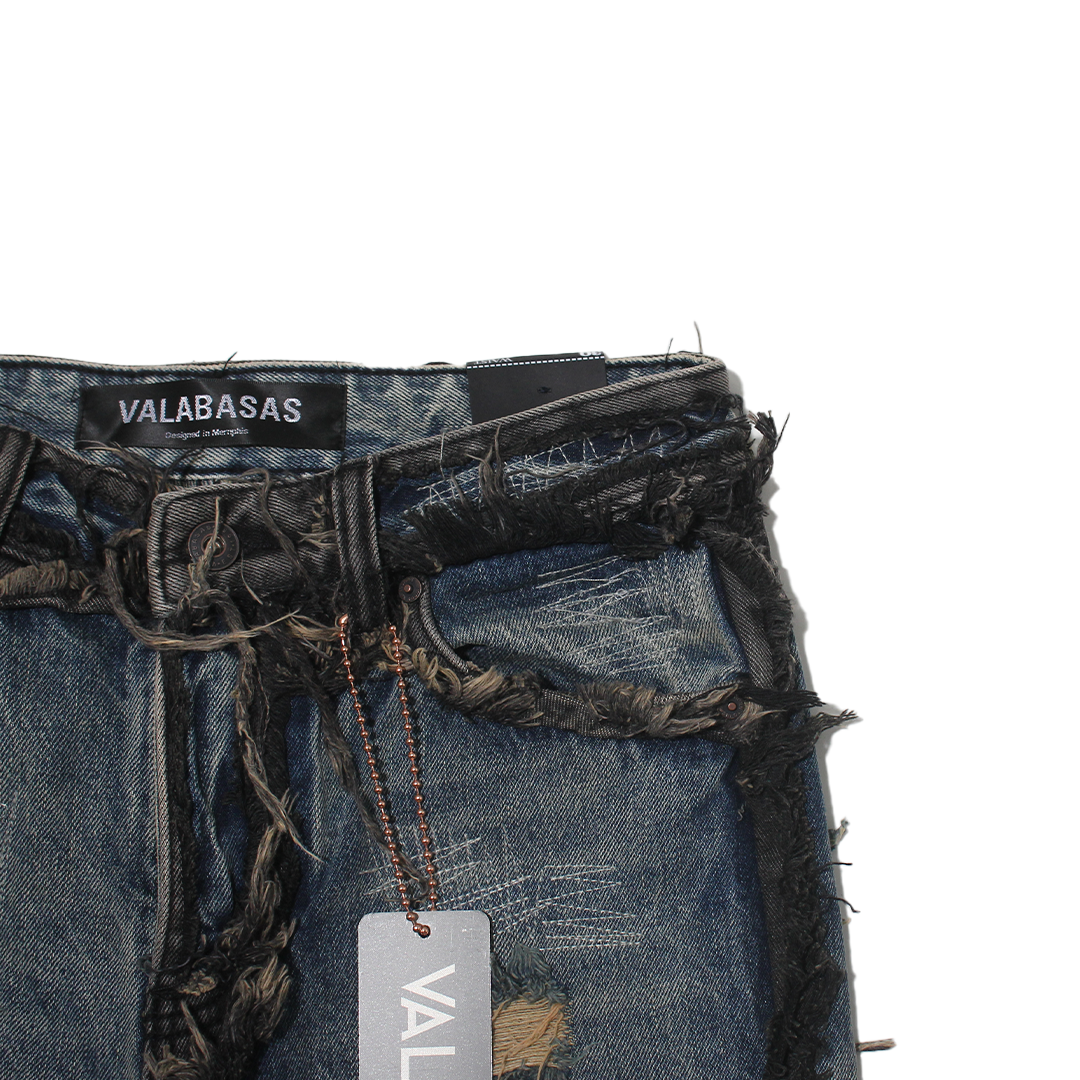 VALABASAS IMPERIOR BLACK BLUE WASH BAGGY DENIM VALABASAS IMPERIOR BLACK BLUE WASH BAGGY DENIM