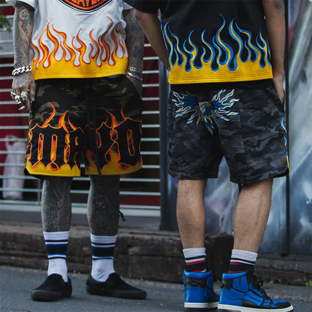 MAYO FIRE EAGLE CAMO EMBROIDERY SHORTS ショートパンツ (2色展開)