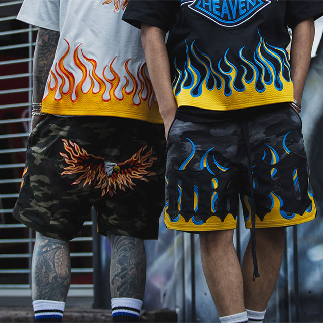 MAYO FIRE EAGLE CAMO EMBROIDERY SHORTS ショートパンツ (2色展開)