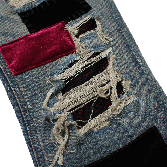 A GOOD BAD INFLUENCE GB REPAIRED DENIM PANTS XLサイズ